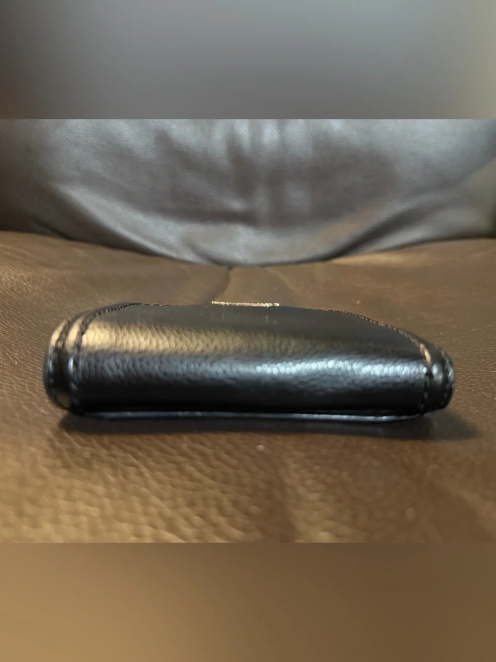 kate spade Black Pebbled Leather Zip Card Wallet